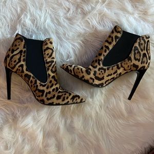 Ralph Lauren Purple Label pony hair ankle boots EUC size 38 - leopard/cheetah